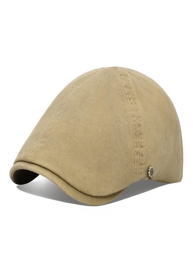 VOBOOM Cotton Flat Cabbie Hat Gatsby Ivy Irish Hunting Newsboy Cap (Khaki) - Image 1